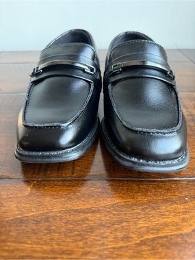 London Underground Boy’s Oxford Shoes Size 12 Black Memory Foam Faux Leather